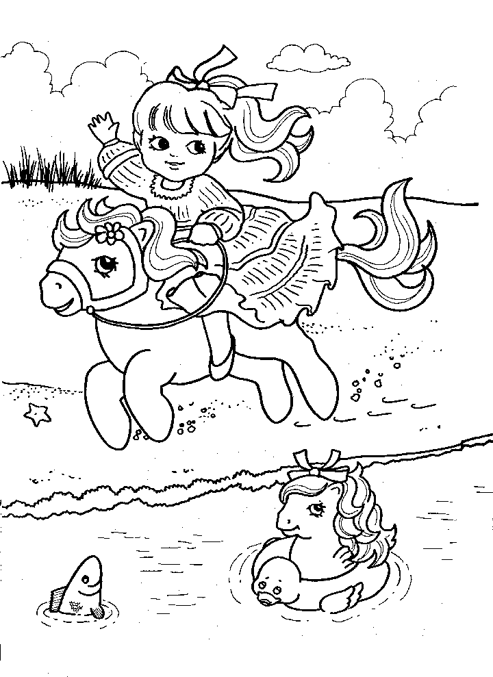 Riding My Little Pony Coloring Pages By the river pitures.