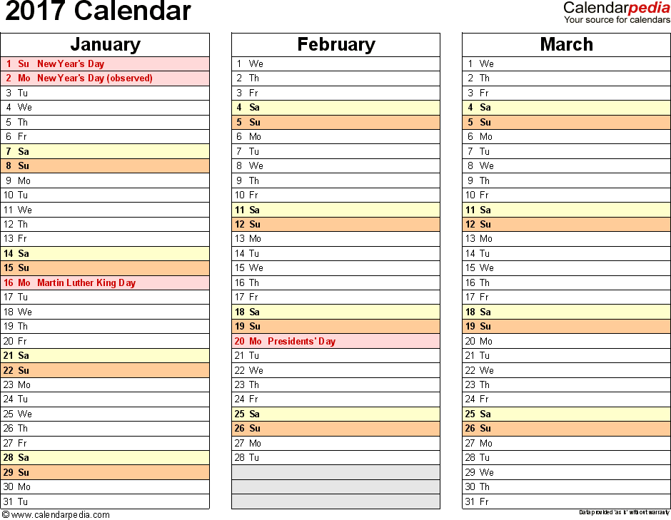 12 Month Calendar Template 2