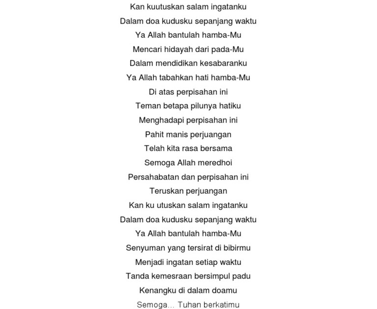 Doa Perpisahan Lirik - Books Learning