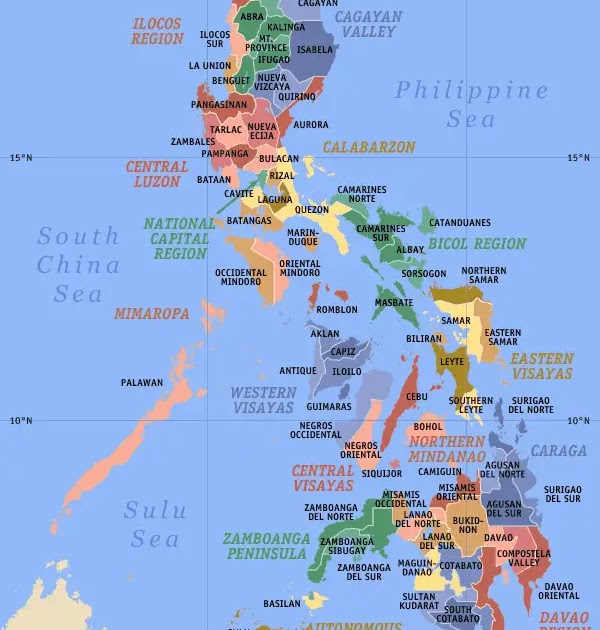 Philippine Map And Its Regions And Provinces | Islands With Names