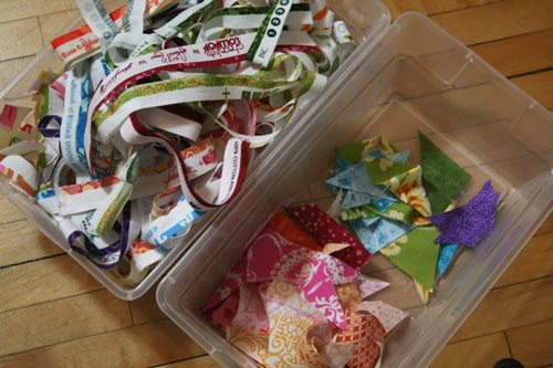 selvedges and triangle scraps