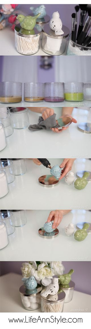 DIY:: Repurpose old candle jars to cute toiletry containers!