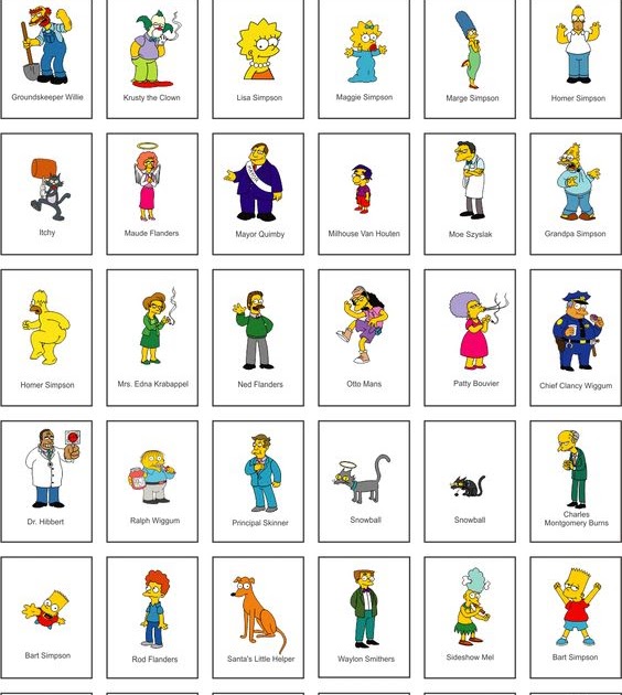 All Cartoon Characters Pictures And Names - Cartoon Character