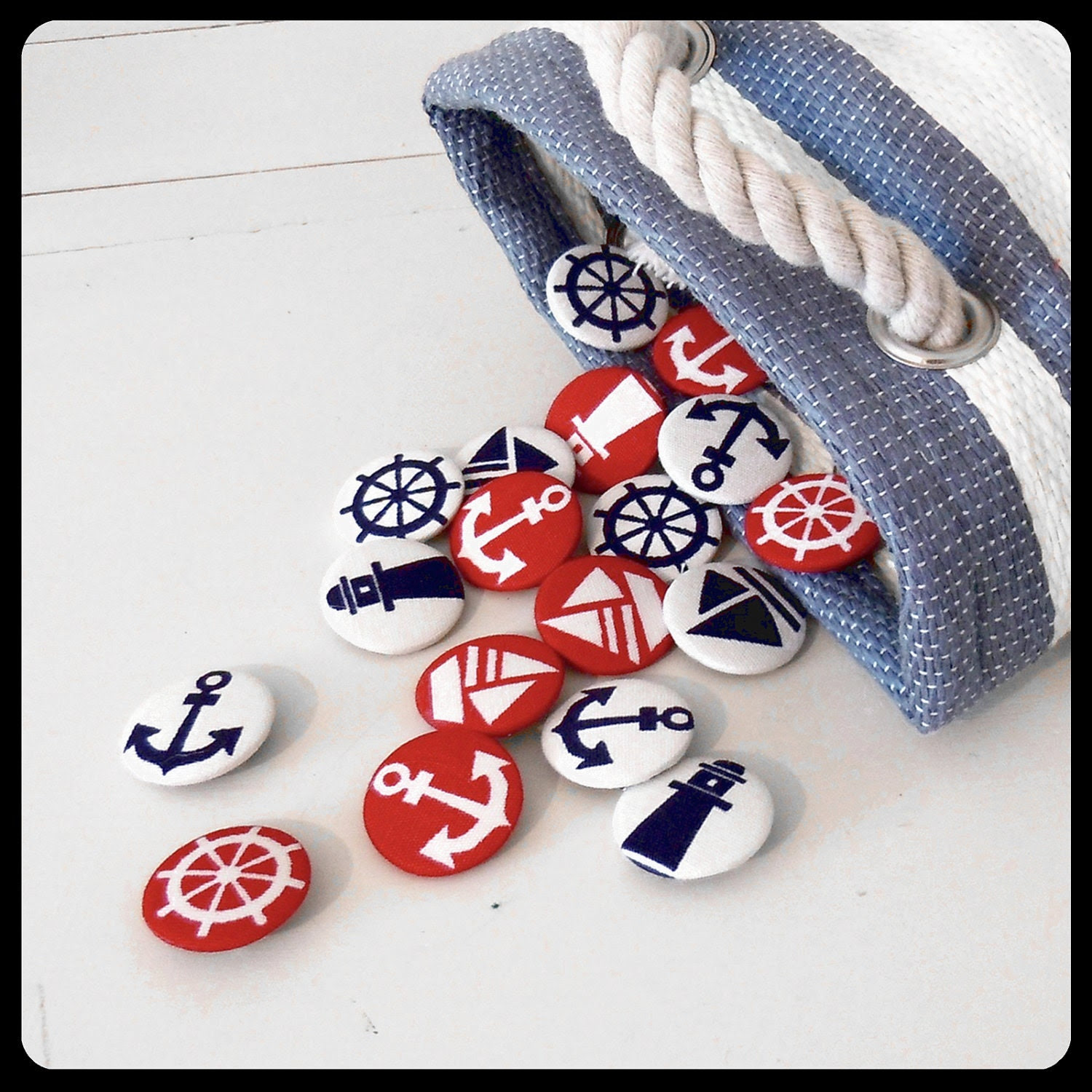 Nautical Fabric Badges - Pack of Four - KaelaMills Nautical Fabric Badges - Pack of Four - KaelaMills