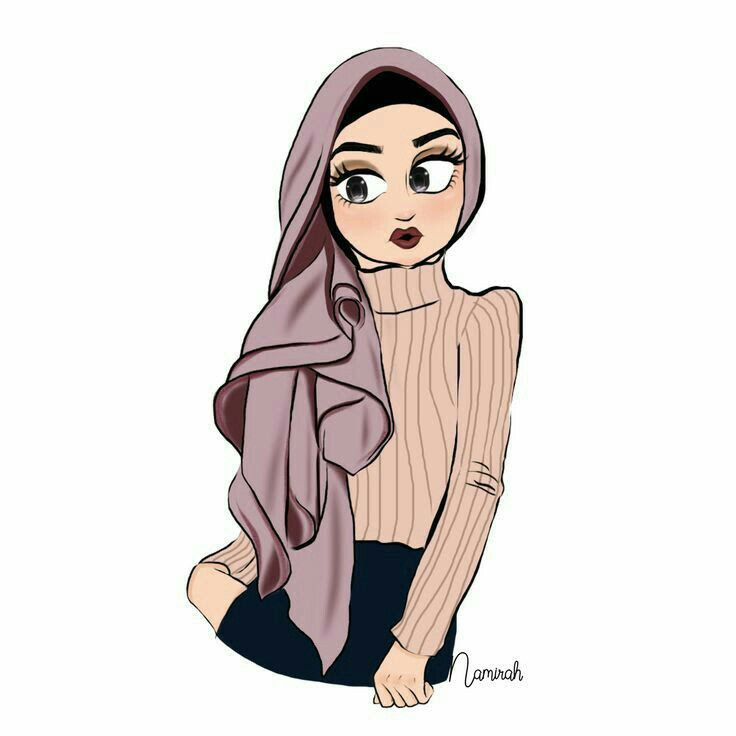 Hijab Anime Girl Drawing gambar ke 20