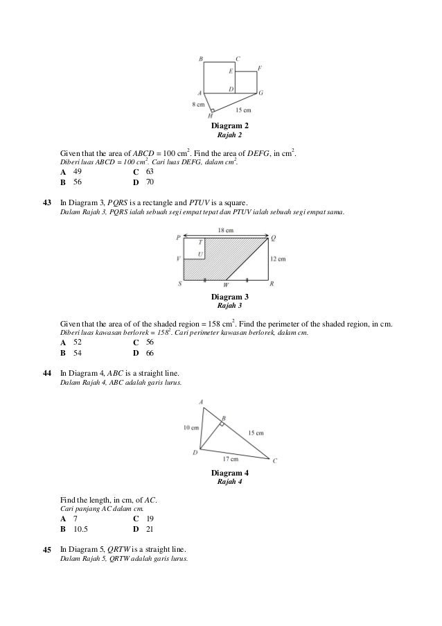 Soalan Matematik Garis Lurus - Contoh 84