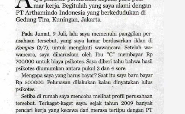 Contoh Surat Pembaca Dalam Koran