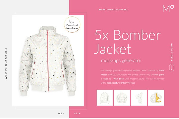 Download Bomber Jacket Ghost Mockups Set Free Psd Mockup PSD Mockup Templates