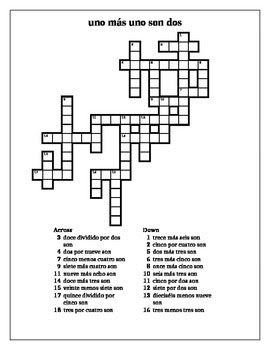 Very Easy Spanish Crossword Puzzles / Spanish Crossword Puzzles For Adults Large Print Volume 1