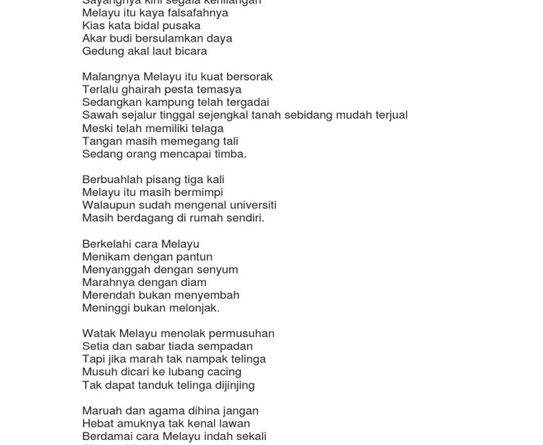 Sajak Melayu Usman Awang - MALAUKUIT