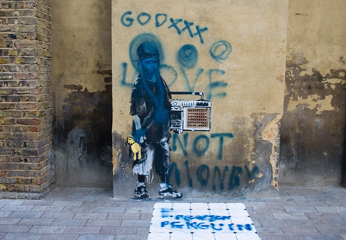 Banksy Artwork In Dalston, London.