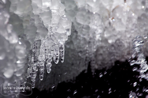 frozen waterfall closeup