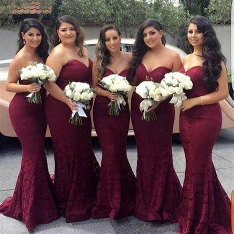 Elegant Sweetheart Lace Mermaid Cheap Long Bridesmaid Elegant Sweetheart Lace Mermaid Cheap Long Bridesmaid