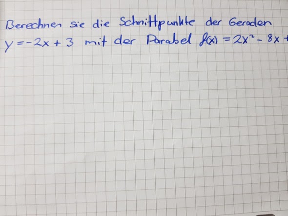 Schnittpunkt Berechnen Parabel Und Gerade