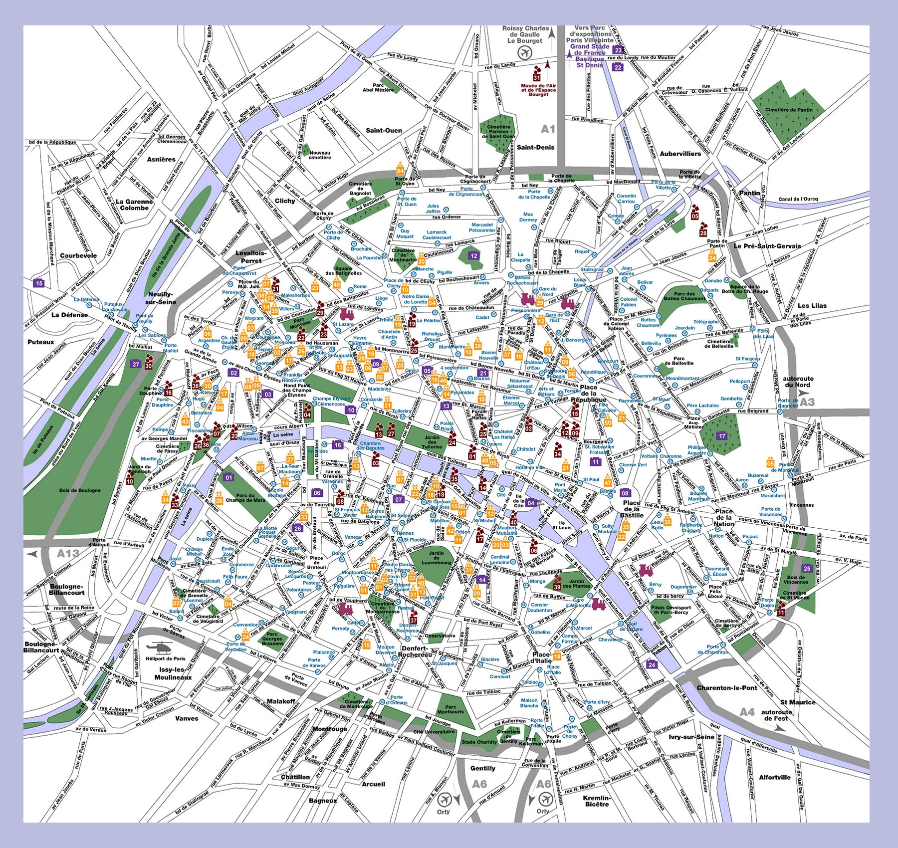 Map Of Paris In English ~ AFP CV