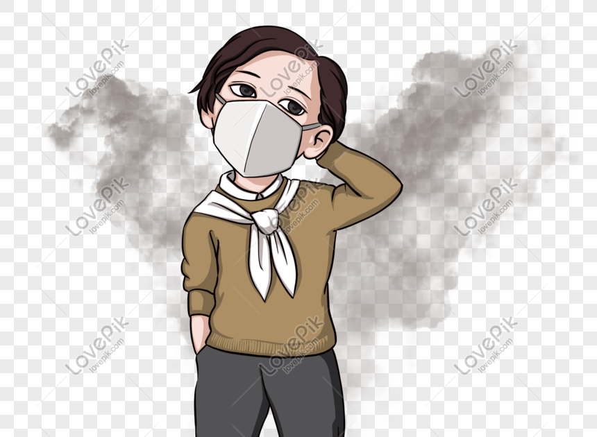 Gambar Vektor Orang Pakai Masker / Gambar Kartun Orang Pakai Masker