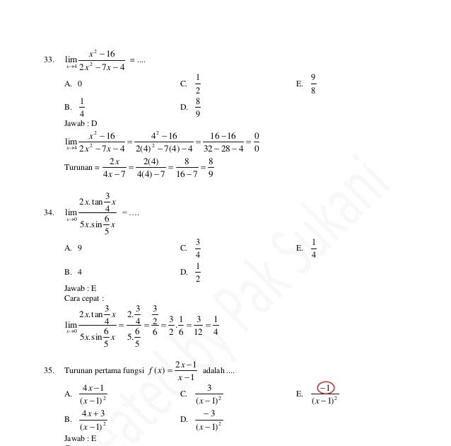 Soal Uas Matematika Kelas 11 Smk