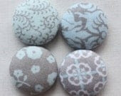 BLUE and GRAY grey magnet, kitchen button magnet, nursery fabric covered button magnet -- set of 4 - HatchlingsbyRachel BLUE and GRAY grey magnet, kitchen button magnet, nursery fabric covered button magnet -- set of 4 - HatchlingsbyRachel