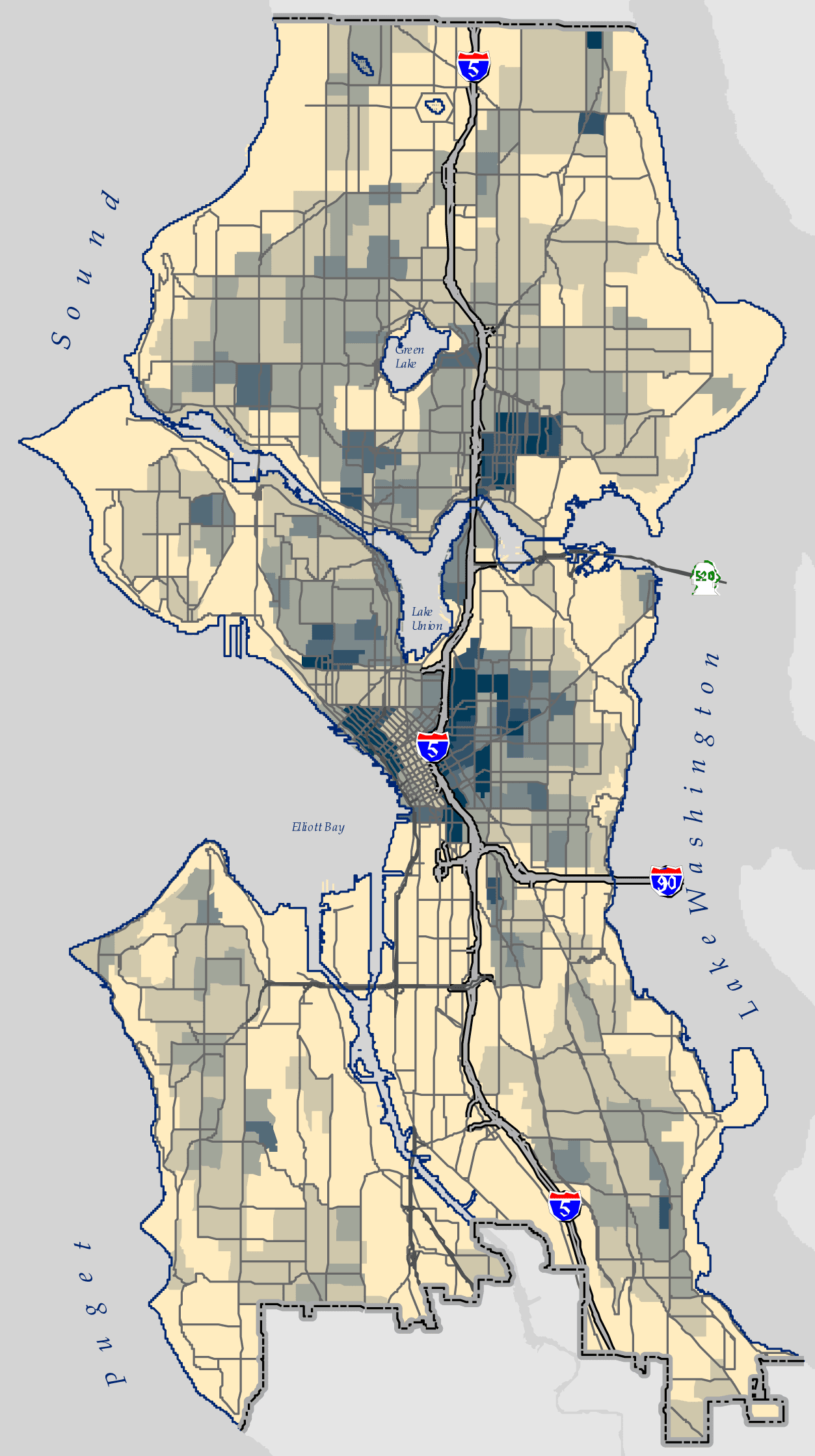 Seattle Elevation Map