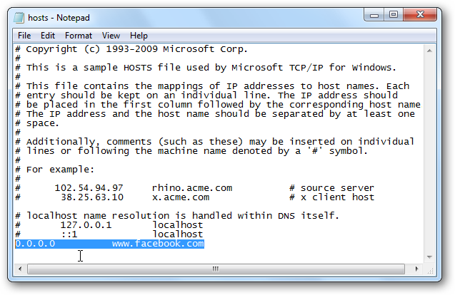 Archivo Hosts Notepad Archivo Hosts Notepad