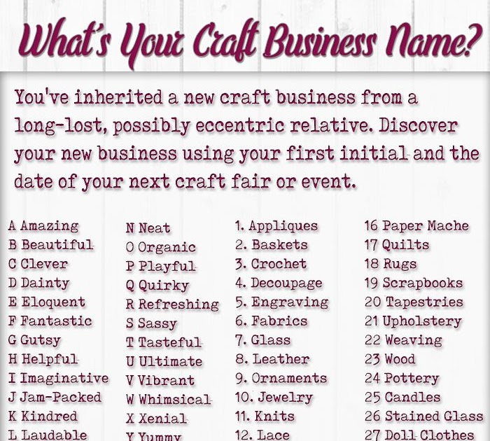 Hand Craft Business Name Ideas - BISUNIS