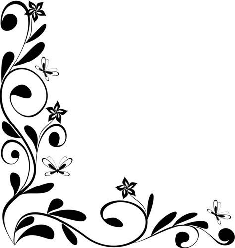Black And White Flower Border Clipartion.com Black And White Flower Border Clipartion.com
