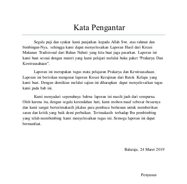 Kata Pengantar Buat Proposal