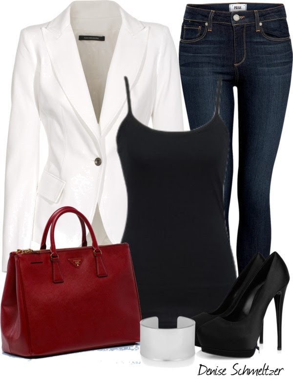 "White Jacket" by denise-schmeltzer ❤ liked on Polyvore