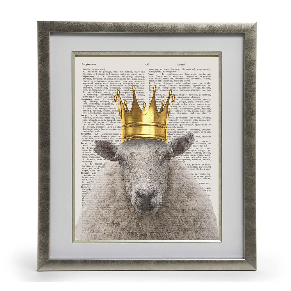 King Sheep Dictionary Art Print, Home Decor, Wall Decor, Dictionary Page Art, Mixed Media Art - londonspearlyqueens King Sheep Dictionary Art Print, Home Decor, Wall Decor, Dictionary Page Art, Mixed Media Art - londonspearlyqueens