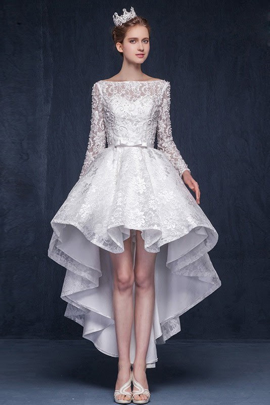 Hi Low Wedding Dress With Sleeves Wedding Galery