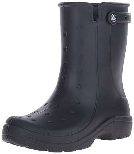 crocs Women's Reny II Rain Boot, Black, 12 US/Mens 10 M US