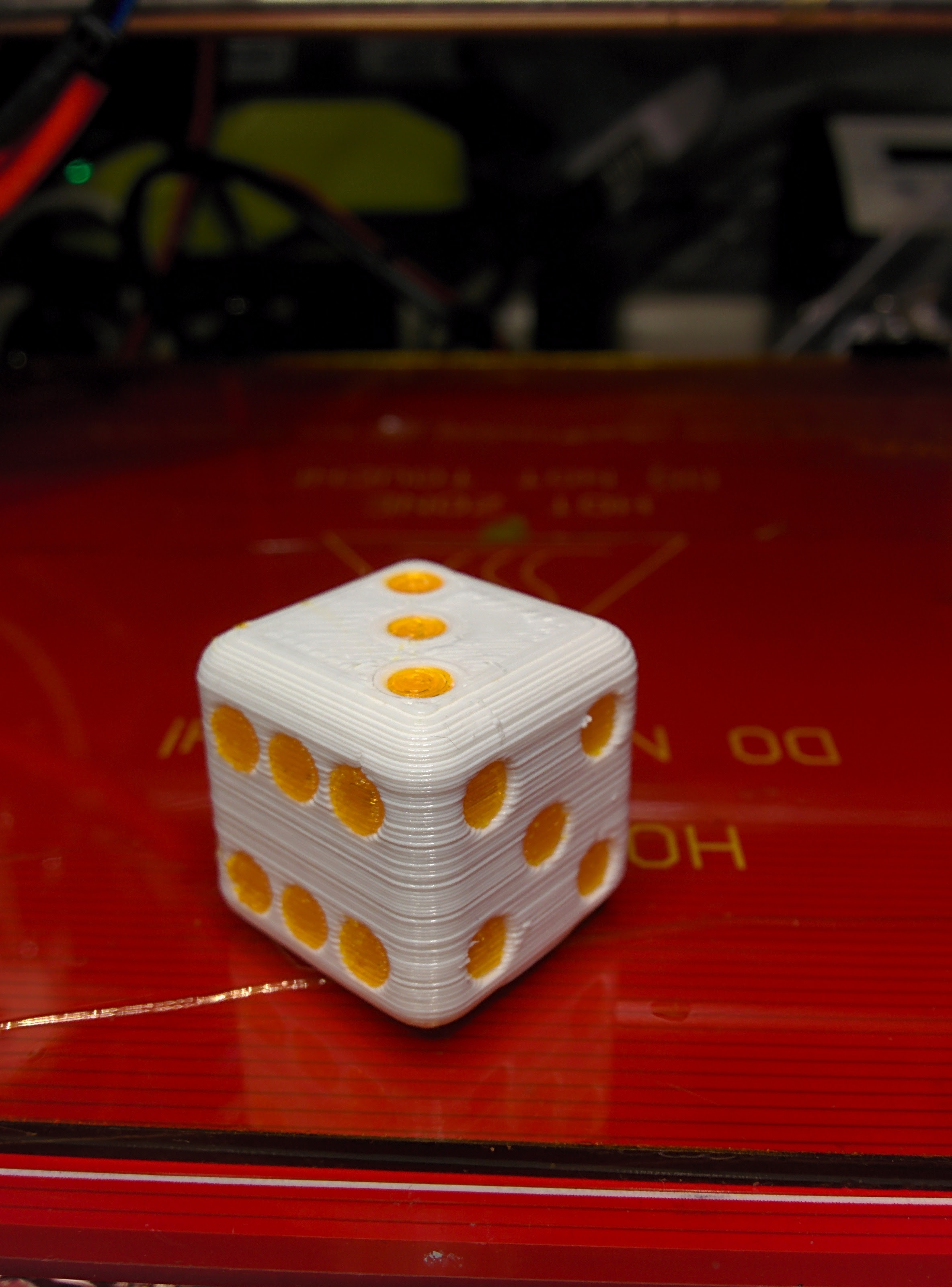 Laserphile Hydra 3D printed dice with multiple materials