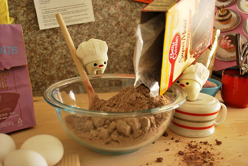 "Step one: pour mix."