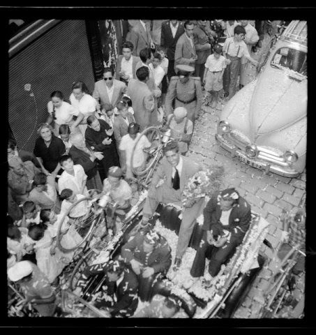 1959: Toledo recibe a Bahamontes (Fotografía Rodríguez)
