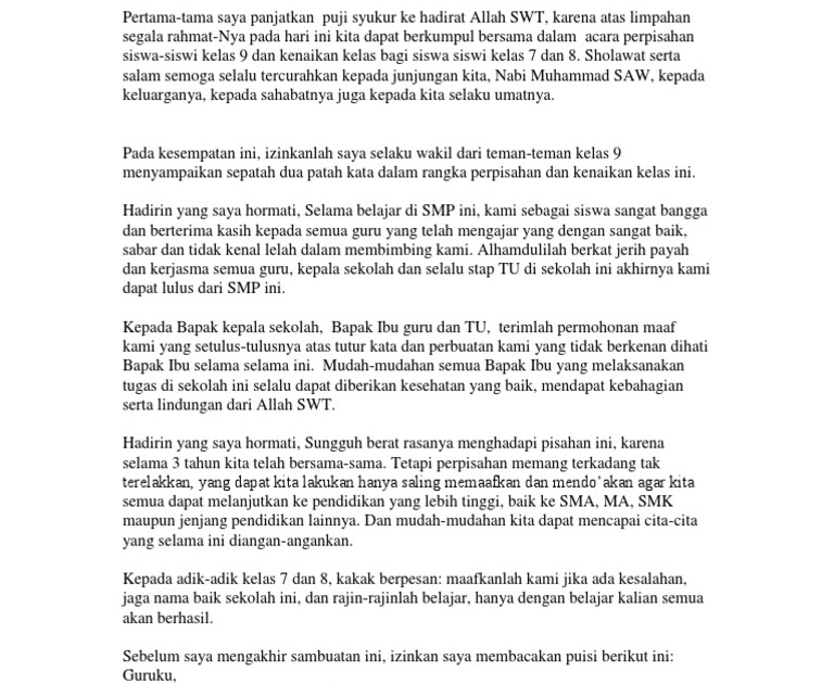 Kata Kata Untuk Kakak Kelas Perpisahan