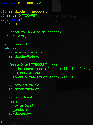 Chipcon RNG Dumper
