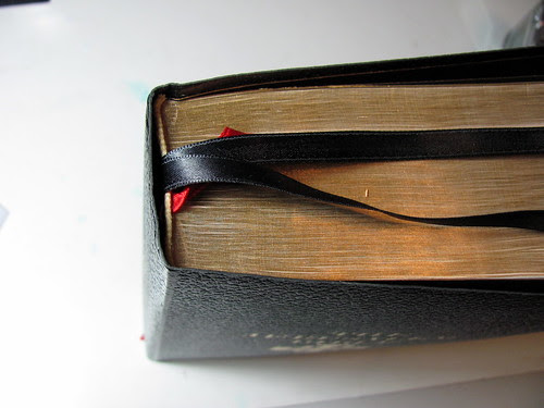 Inserting the card into the book spine
