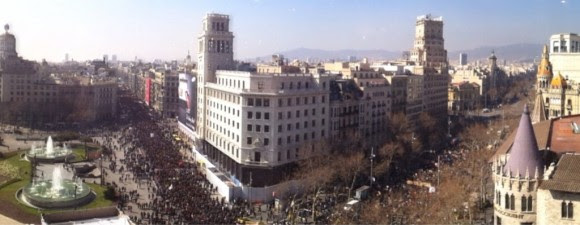 protestas-en-barcelona En Barcelona. Foto: @Joan_Linares/ Twitter