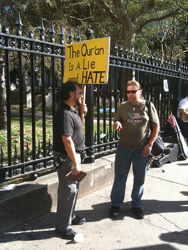 Anti-Islamic Center protesters