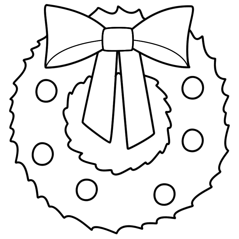 Simple Printable Wreath Coloring Pages for Kids