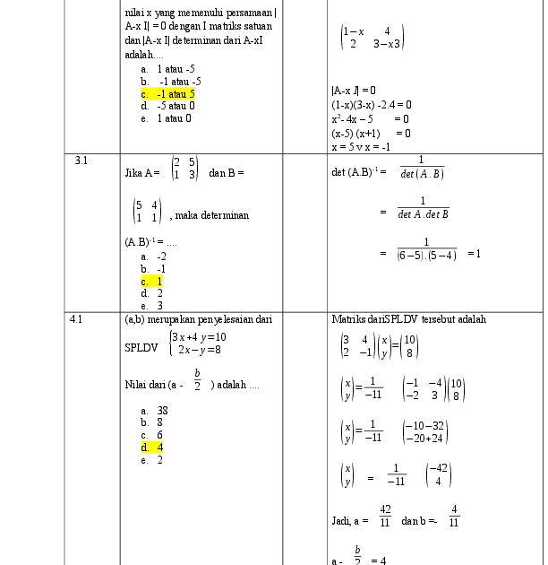Contoh Latihan Soal: Soal Matematika Sma Kelas 12 Ipa Semester 1