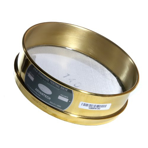 Advantech 1-1/4"BS8H ASTM Brass 8-Inch Half Height Test Sieve With Stainless Steel Wire Mesh Mesh Size 1 1 4 Inch Half