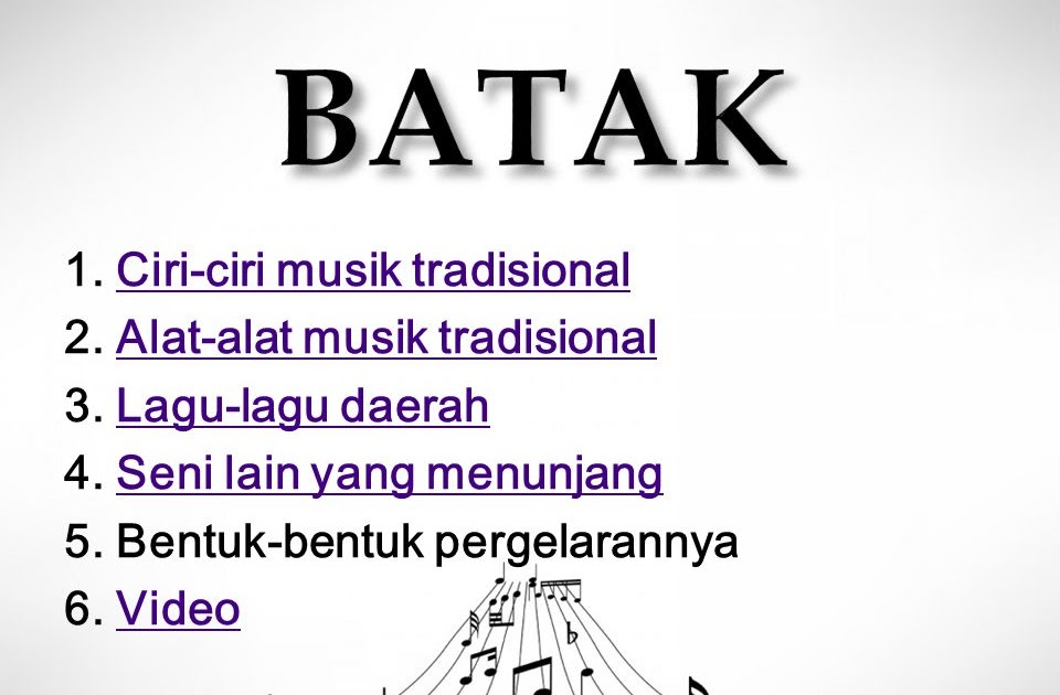 Ciri Ciri Musik Lagu Daerah
