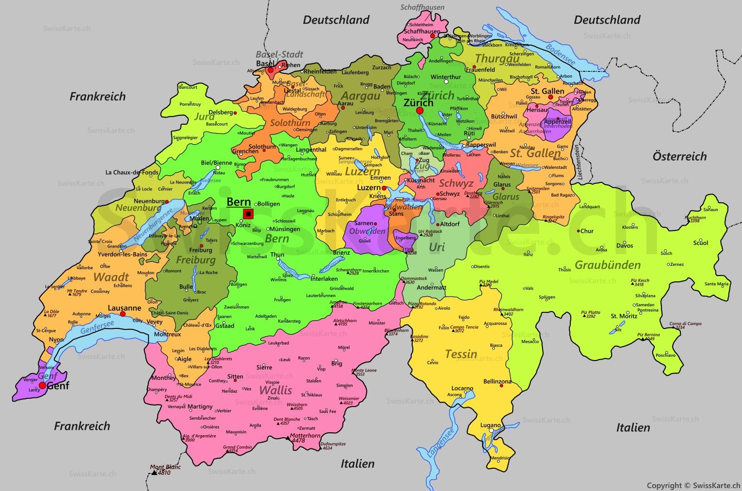 Karte Schweiz | Karte