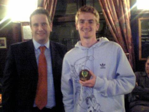 Dodgers AGM and Social 2004 - Thursday 24 February 2005 - Matt Taylor receives the Best Fielder award