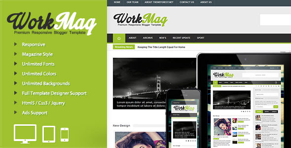 Workmag - Themeforest Responsive Blogger Template
