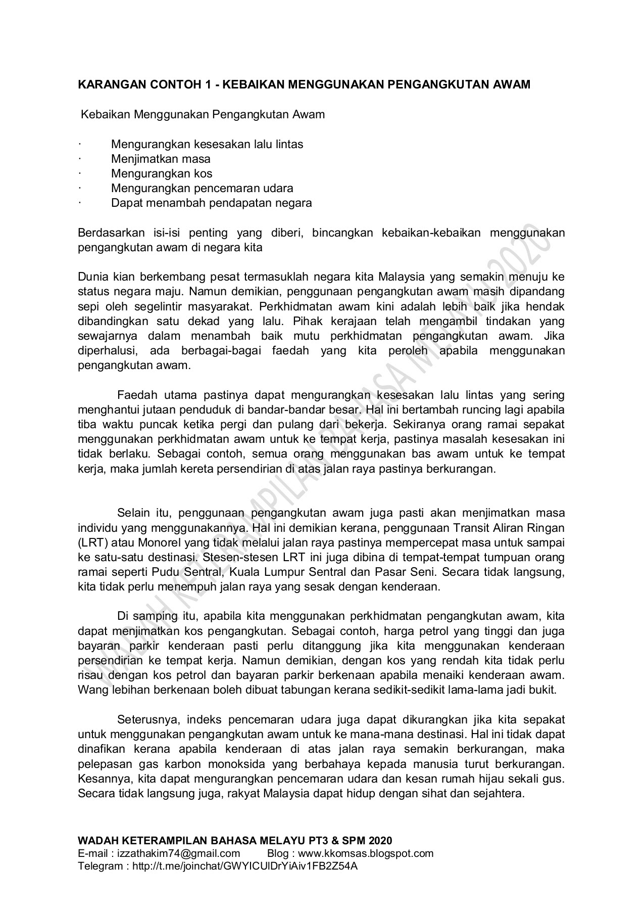 Punca Pencemaran Alam Sekitar Karangan Spm  Rph kepentingan menjaga