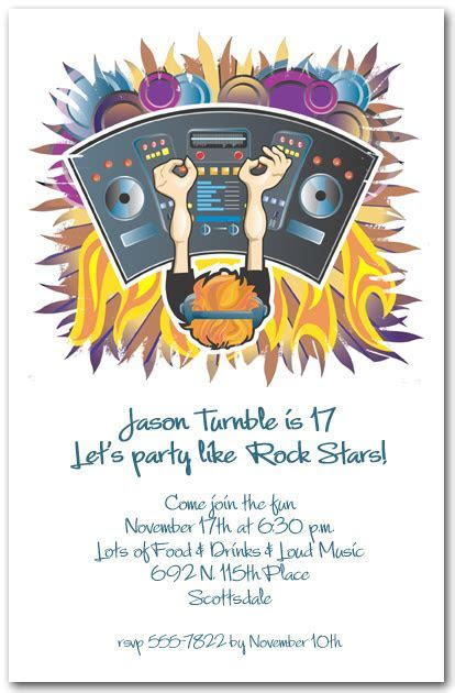 DJ Console Music Invitations DJ Console Music Invitations