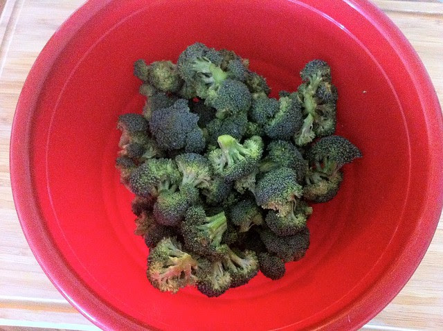 Broccoli Added to Salad Bowl