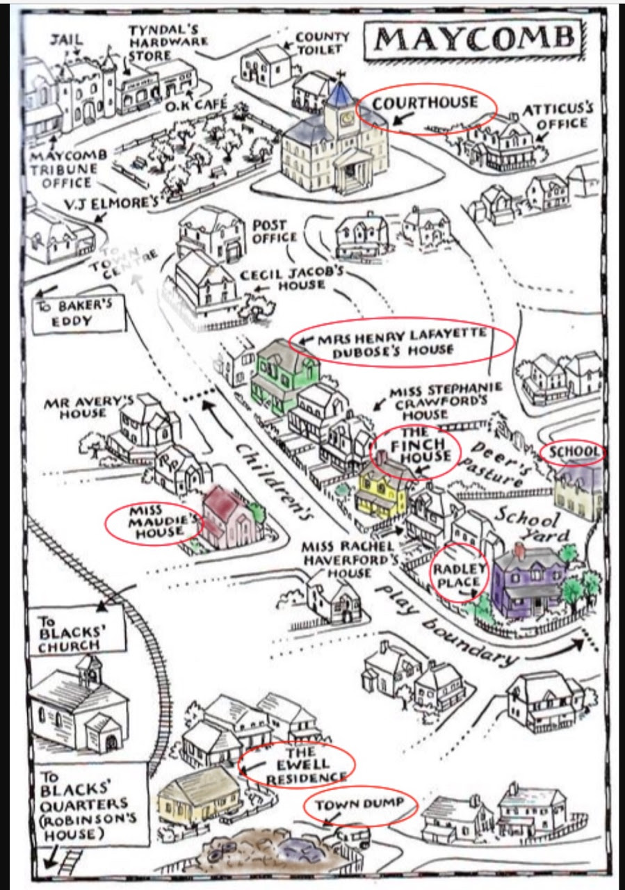 Map Of Maycomb To Kill A Mockingbird - Maping Resources